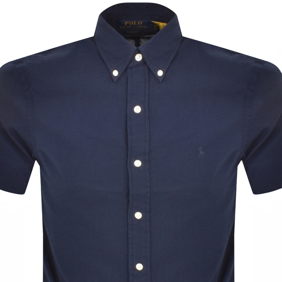 Ralph Lauren Seersucker Short Sleeve Shirt Navy Mainline Menswear Denmark